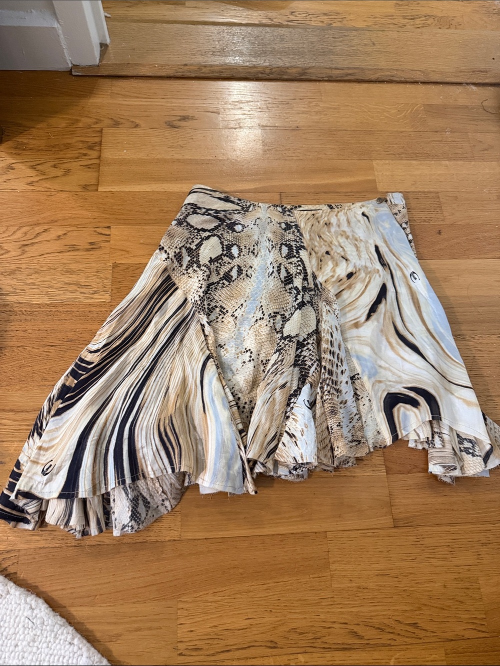 Women's Neutral Animal-Print Flared Skirt